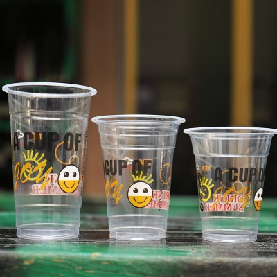 Low price wholesale Custom printed pattern clear plastic cups