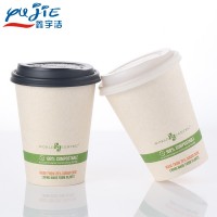 Disposable sugarcane coffee biodegradable paper cups with lids